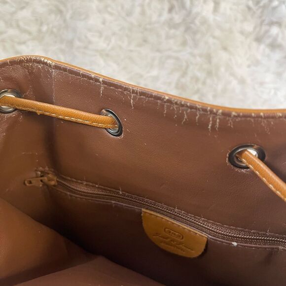 Jack & Jones Herta Suke Tan Leather large Bucket style drawstring Bag - Picture 15 of 16